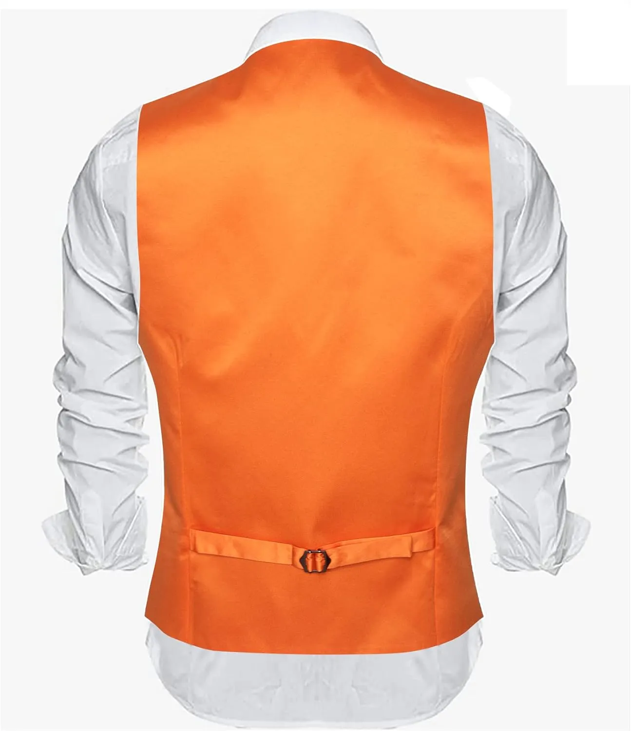 Barry.Wang Mens Satin Suit Vest Formal/Leisure V-neck 2 Pockets Wedding Party Tuxedo Waistcoat