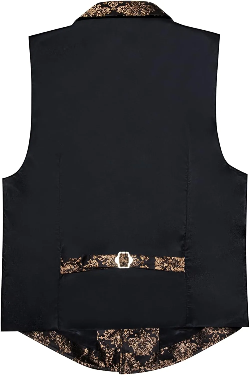 Barry.Wang Mens Victorian Suit Vest Lapel Collar Silk Paisley Steampunk Gothic Waistcoat Formal/Leisure Party