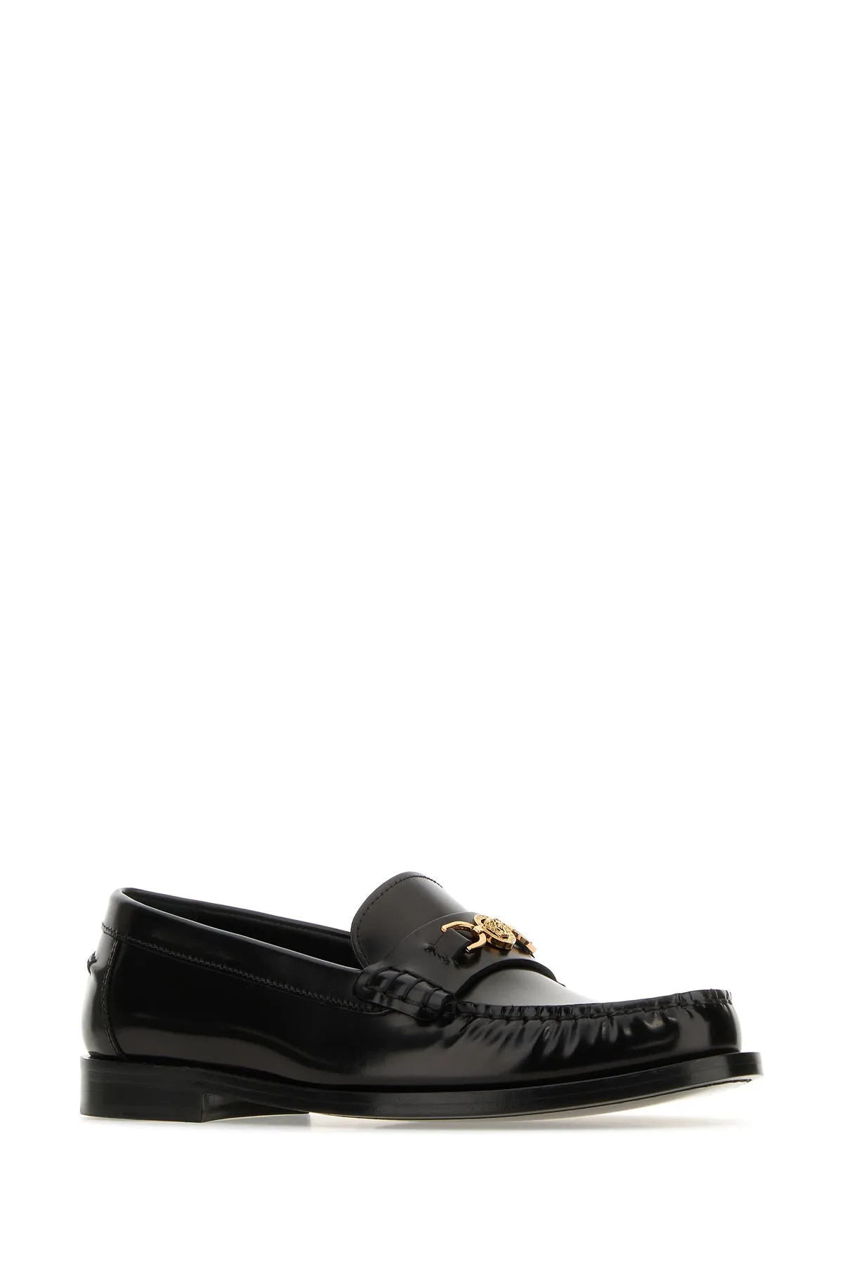 Black leather Medusa '95 loafers