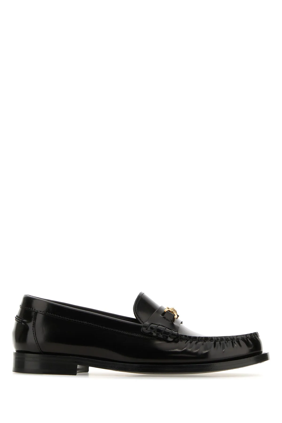 Black leather Medusa '95 loafers