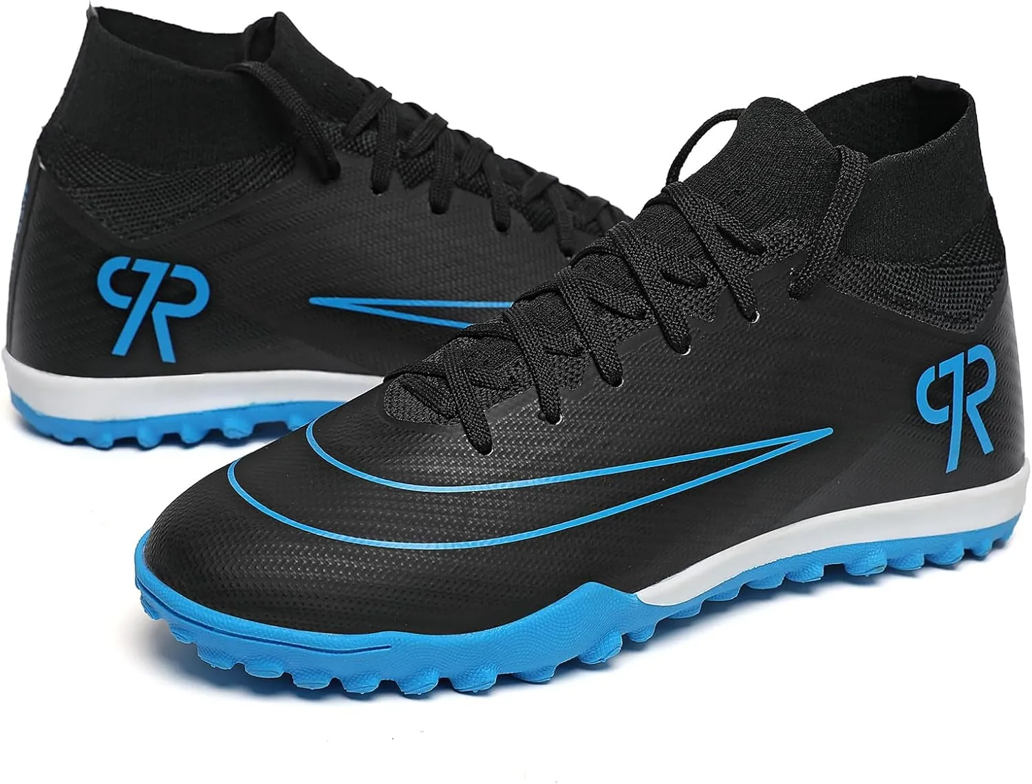 Boys Soccer Shoes Indoor Futsal Turf Big Kids Soccer Cleats Youths TF High-Top Football Boots for Athletic Training
