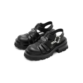 Butterfly Manor Thorns Series Roman Sandals In Black