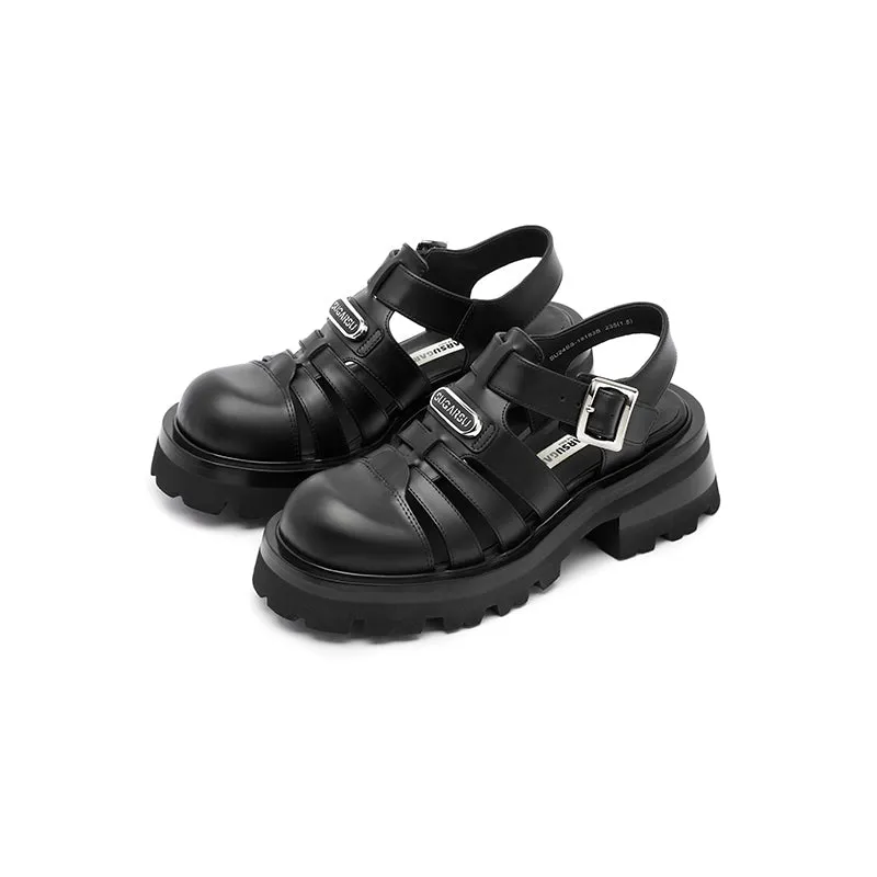 Butterfly Manor Thorns Series Roman Sandals In Black