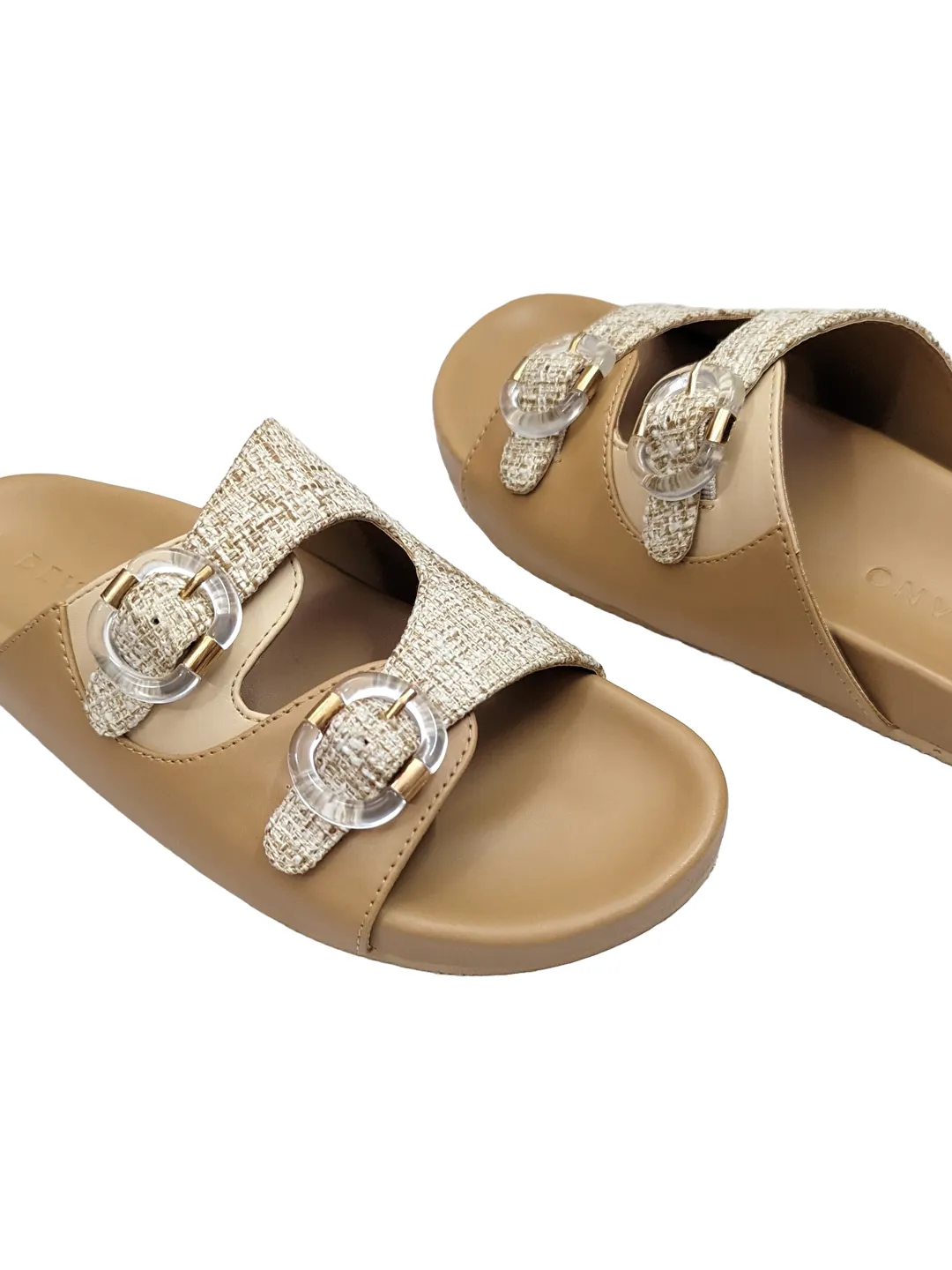 Cabana Double Buckle Sliders Natural