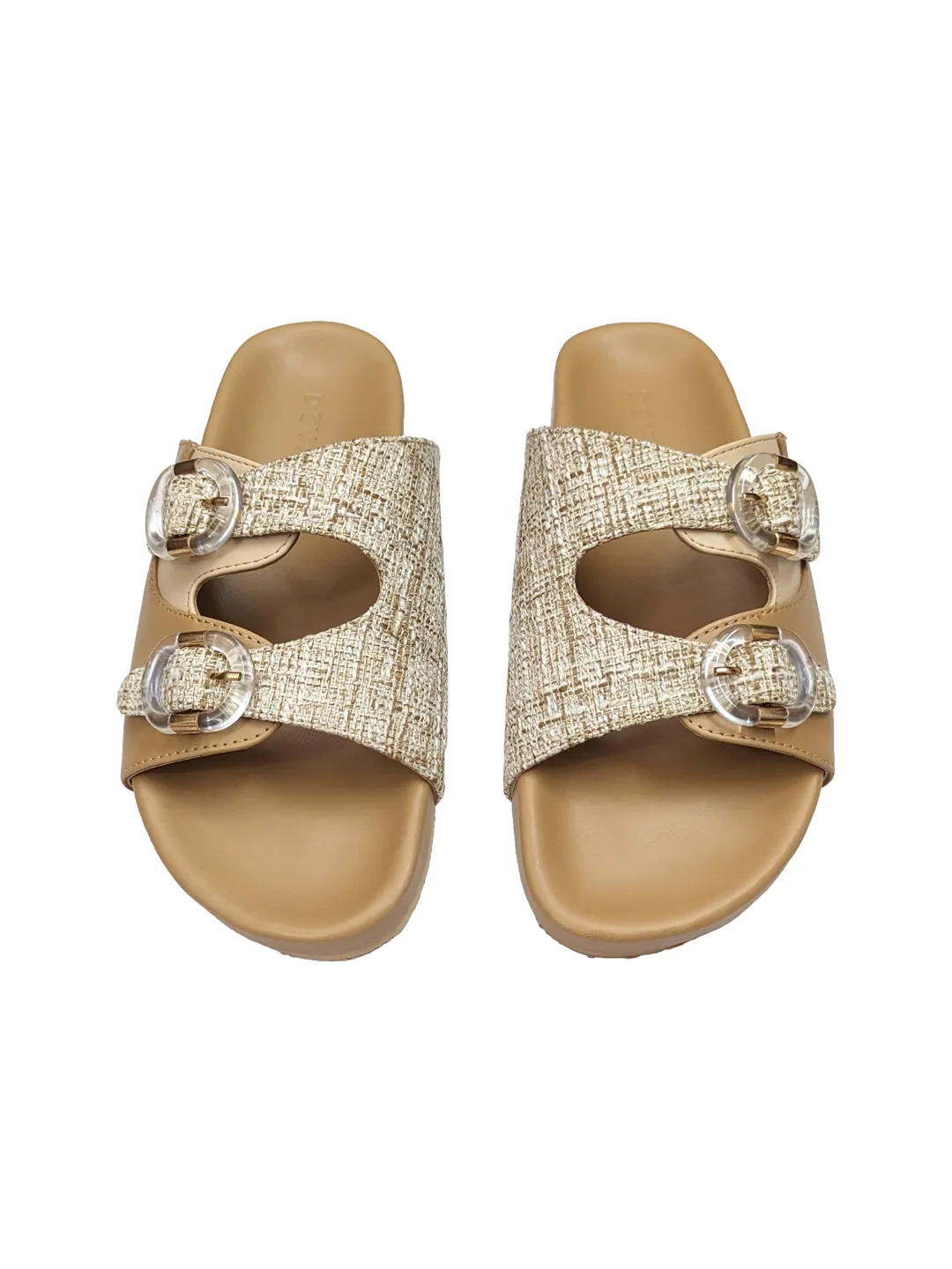 Cabana Double Buckle Sliders Natural
