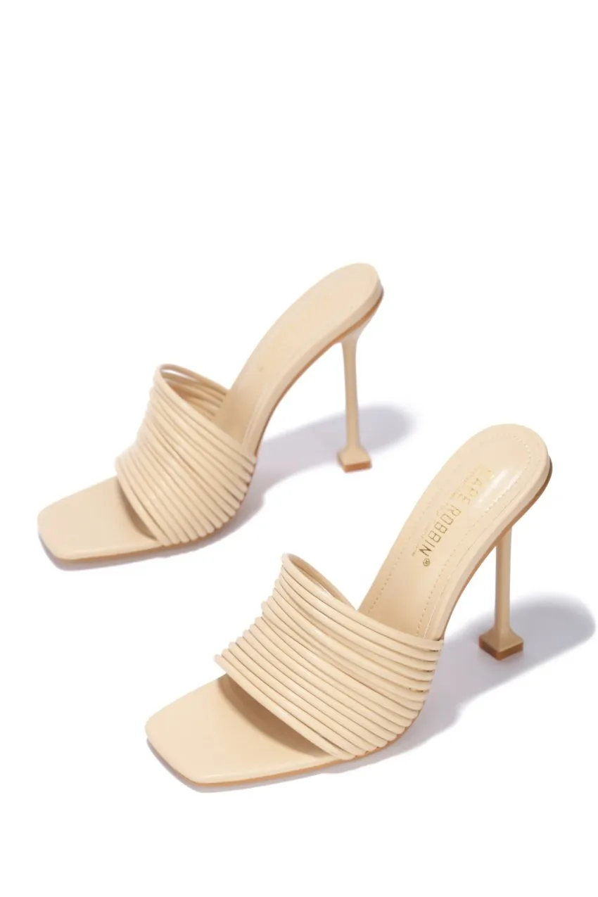 Cape Robbin Mexmon High Heel Strappy Shoes Square Open Toe Heel Sandals