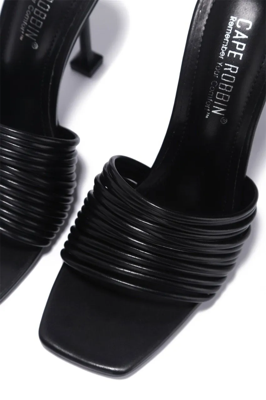 Cape Robbin Mexmon High Heel Strappy Shoes Square Open Toe Heel Sandals