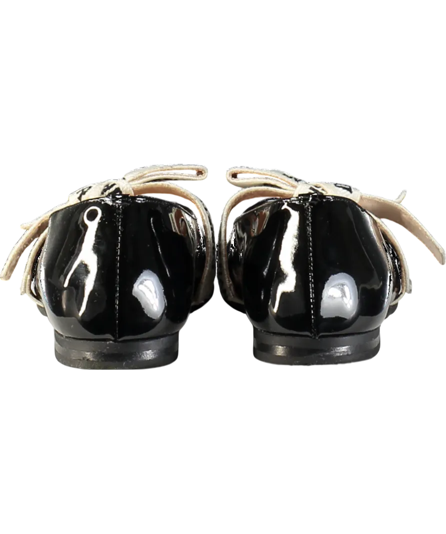 Christian Dior Black Patent Leather Ballet Flats UK 11.5 EU 30 👼