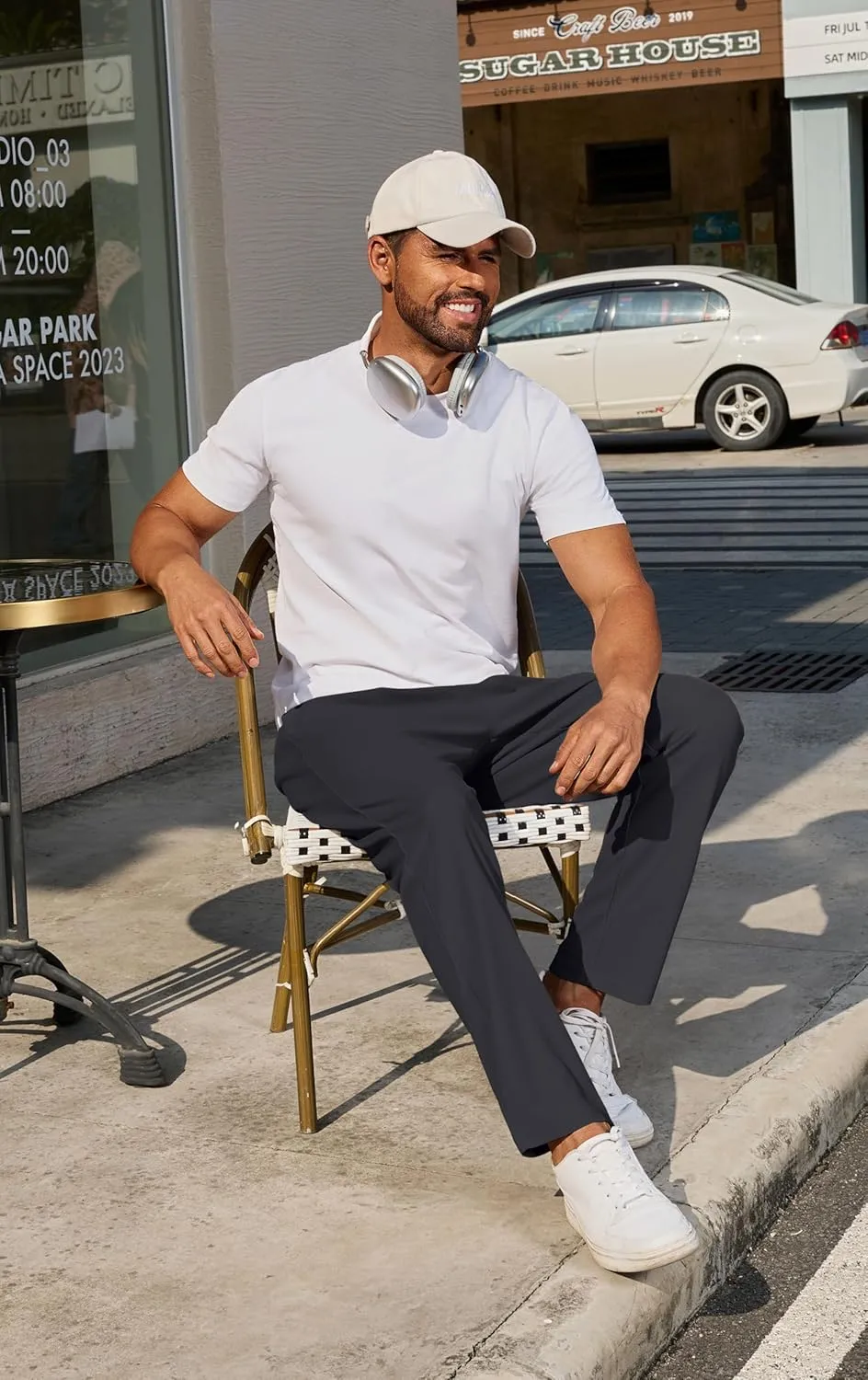 COOFANDY Men's Casual Pants Waffle Knit Yoga Pants Lightweight Sweatpants Open Bottom Lounge Trousers