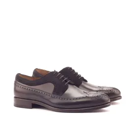 DapperFam Zephyr in Dark Brown Men's Lux Suede & Italian Leather Longwing Blucher