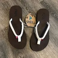 Flojos Ladies "Harper" White Flip Flops 02-48 Final Sale