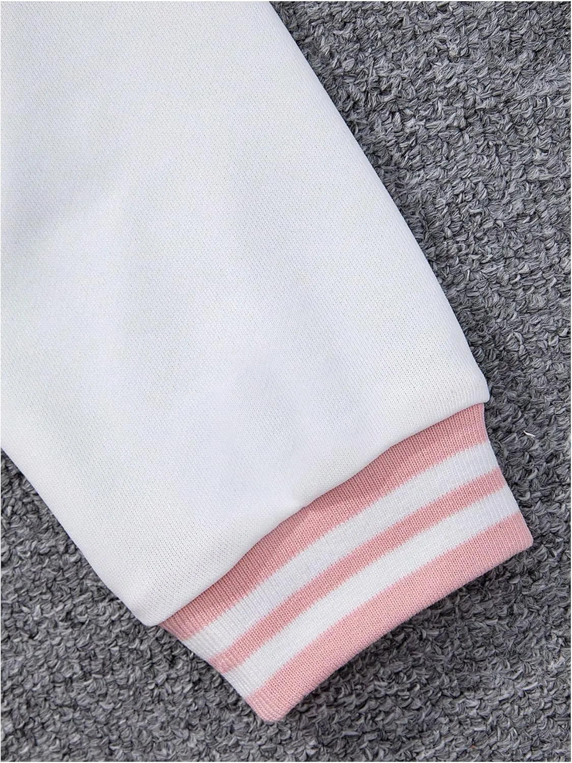 Girl's 2 Piece Outfit Letter Embroidery Baseball Jacket and Pleated Short Skirt Set