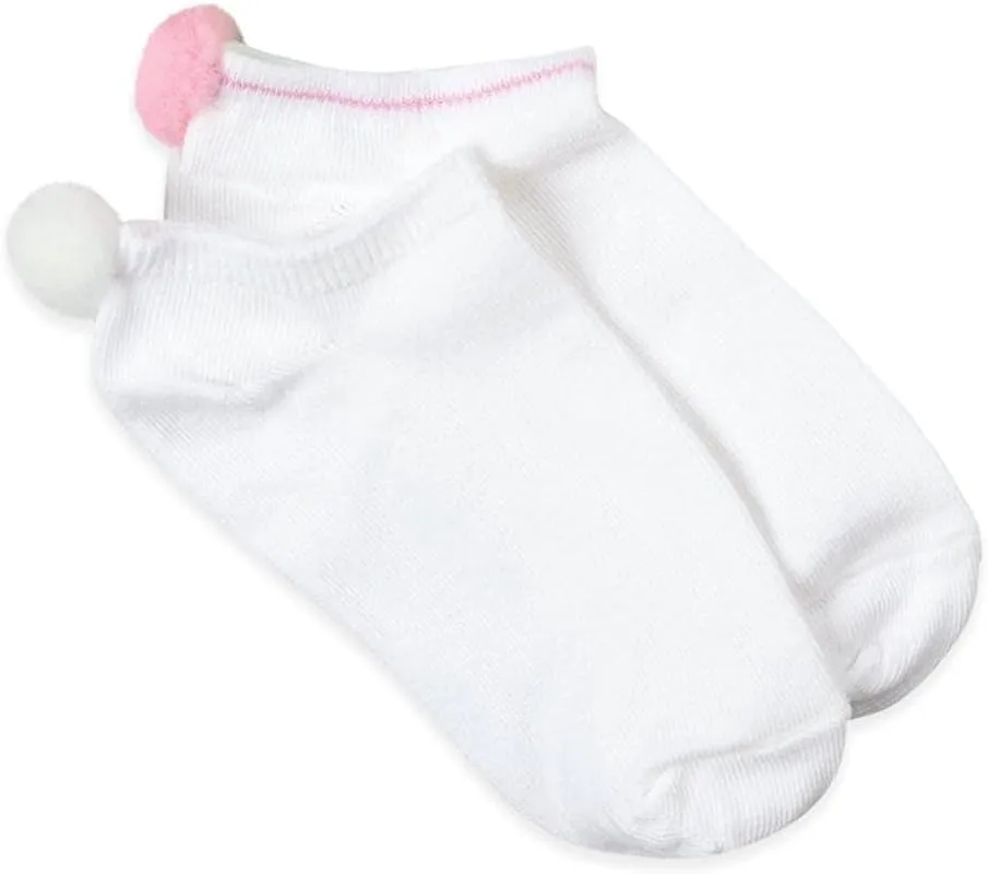 Jefferies Socks Pom Pom Cotton Low Cut Ankle Socks 2 Pack