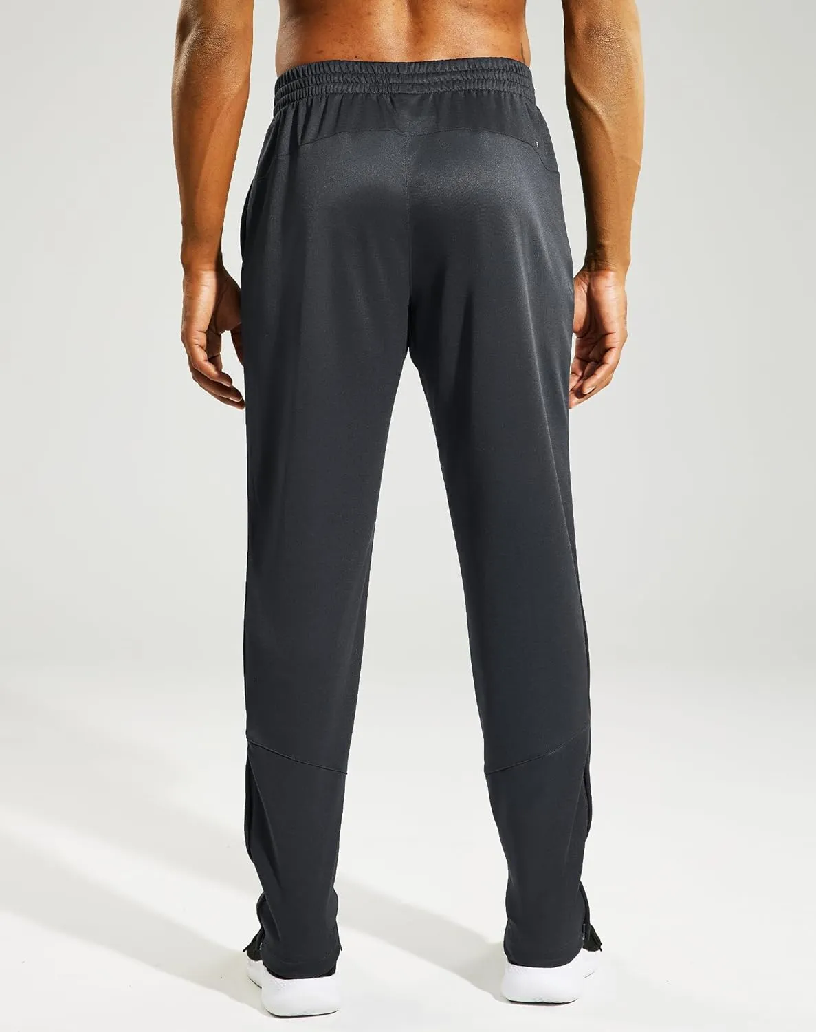 MIER Mens Sweatpants with Pockets, Athletic Training Track Jogger, Soccer Warm-up Pants with Zipper Ankle