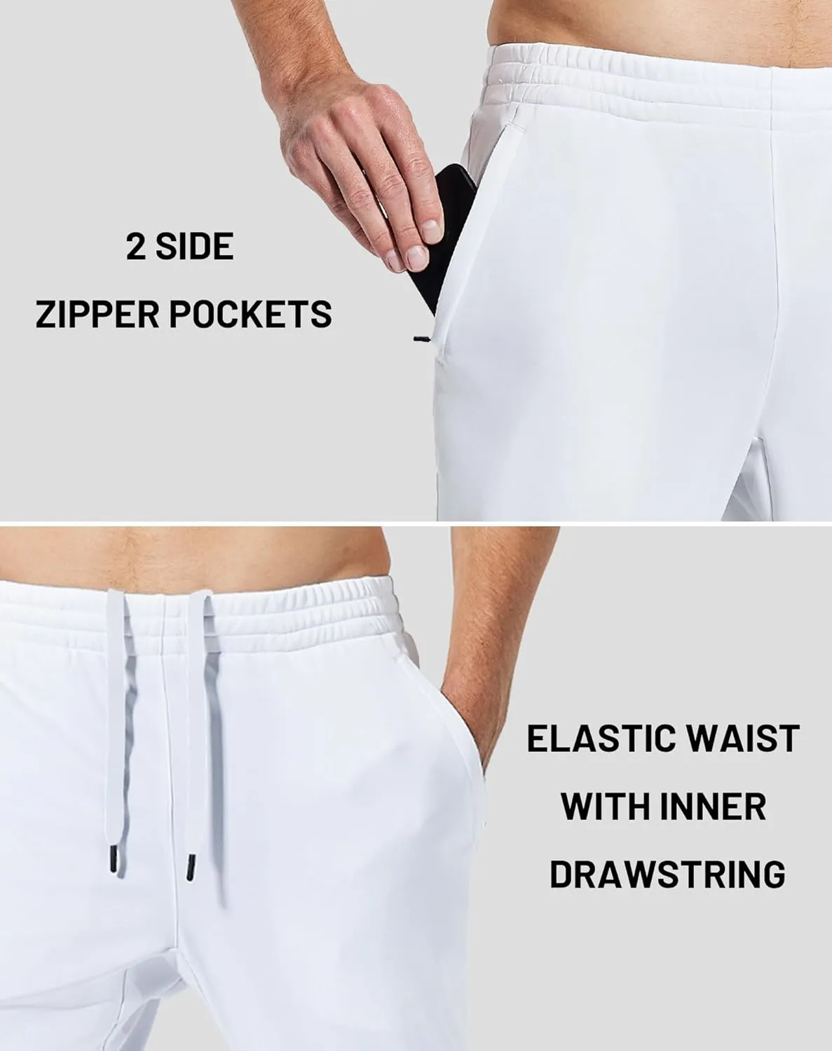 MIER Mens Sweatpants with Pockets, Athletic Training Track Jogger, Soccer Warm-up Pants with Zipper Ankle