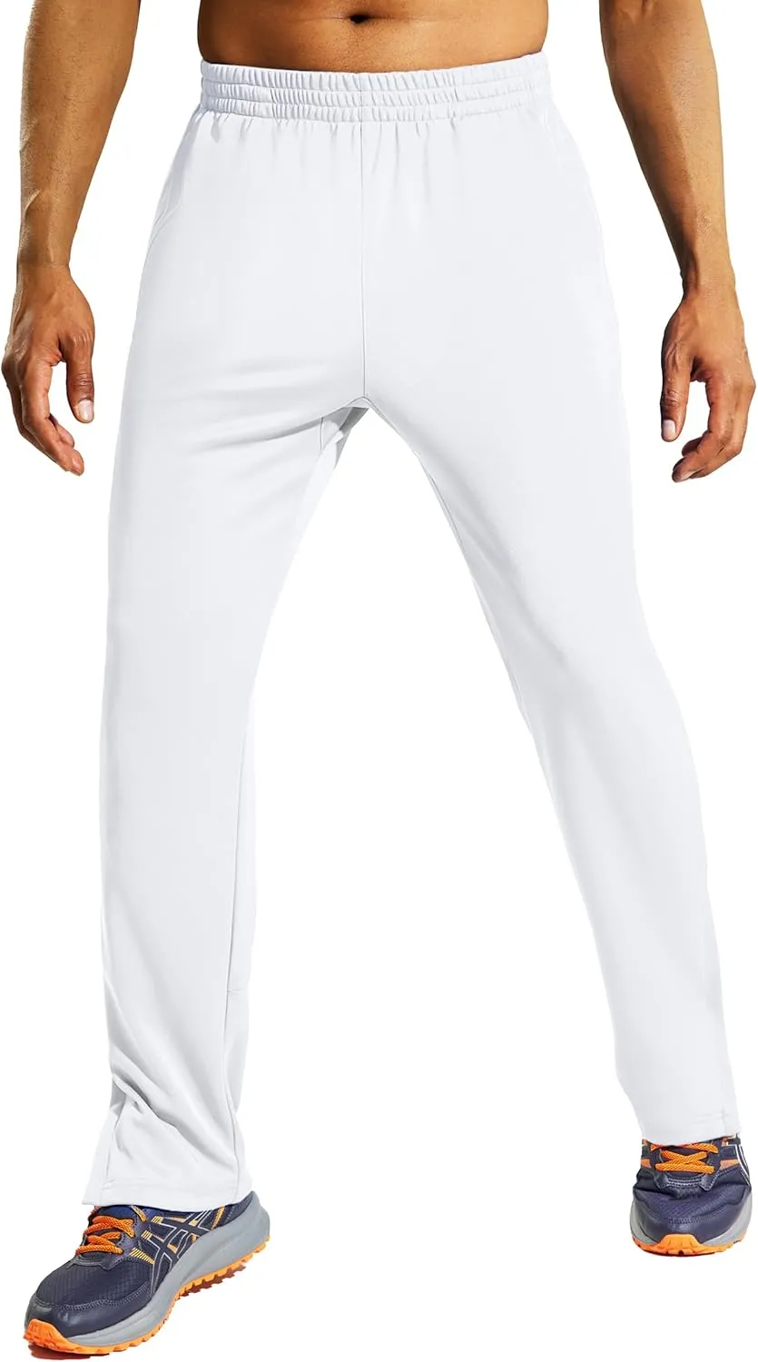 MIER Mens Sweatpants with Pockets, Athletic Training Track Jogger, Soccer Warm-up Pants with Zipper Ankle