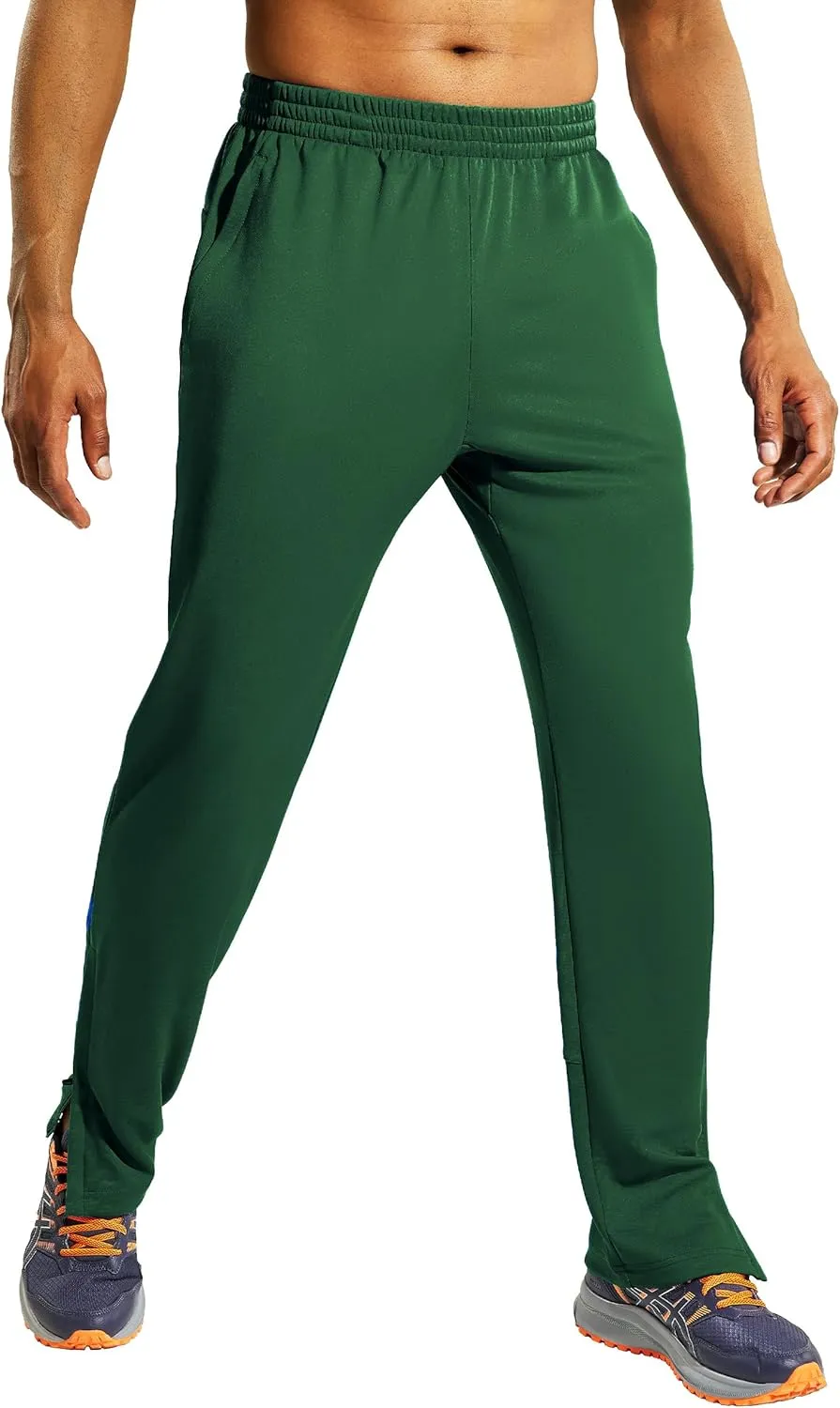 MIER Mens Sweatpants with Pockets, Athletic Training Track Jogger, Soccer Warm-up Pants with Zipper Ankle