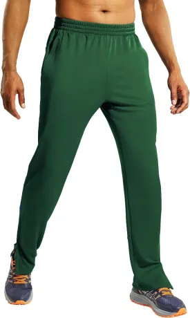 MIER Mens Sweatpants with Pockets, Athletic Training Track Jogger, Soccer Warm-up Pants with Zipper Ankle