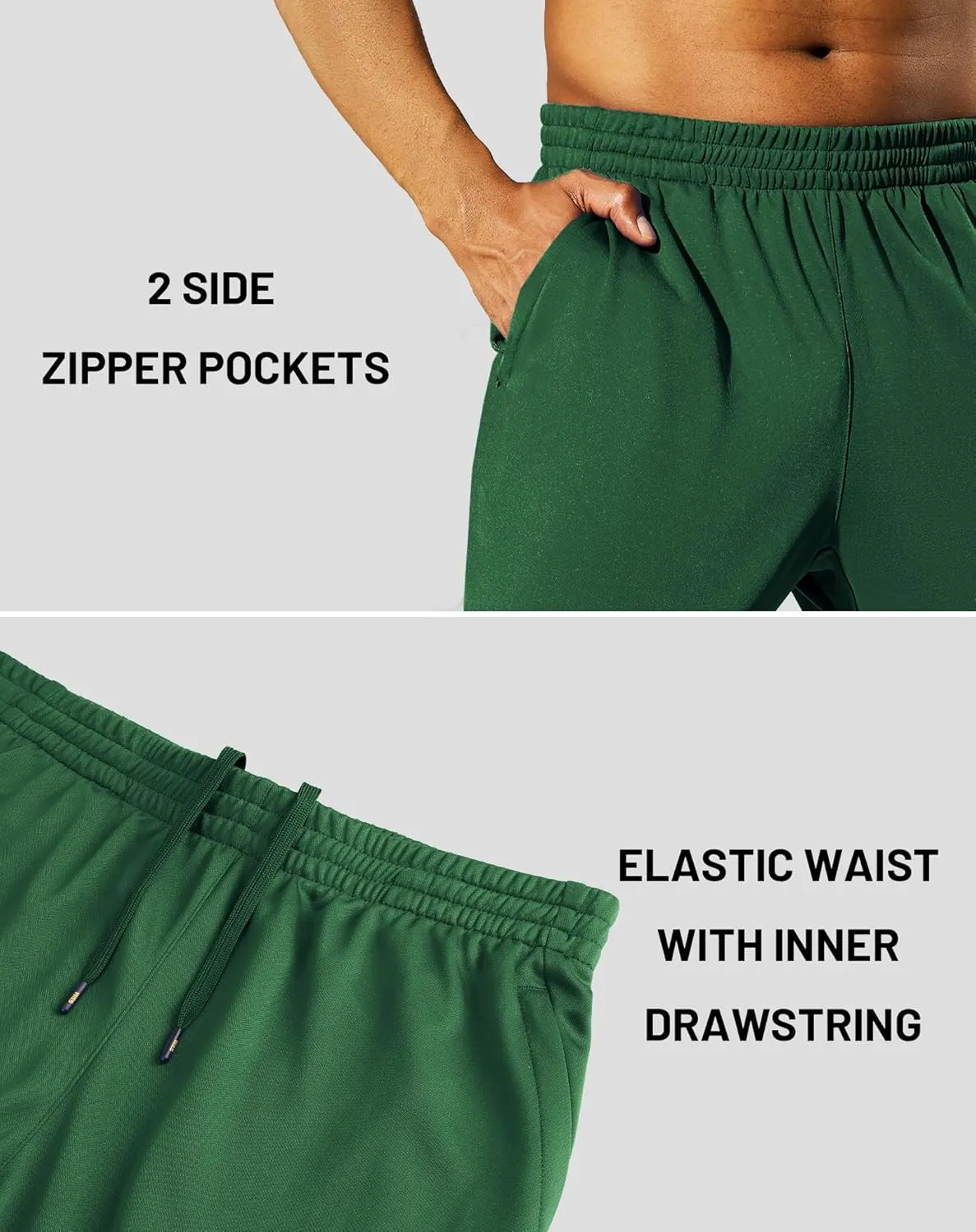MIER Mens Sweatpants with Pockets, Athletic Training Track Jogger, Soccer Warm-up Pants with Zipper Ankle