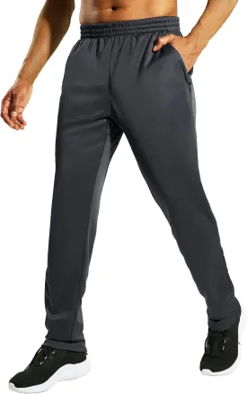 MIER Mens Sweatpants with Pockets, Athletic Training Track Jogger, Soccer Warm-up Pants with Zipper Ankle