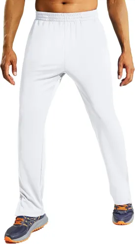 MIER Mens Sweatpants with Pockets, Athletic Training Track Jogger, Soccer Warm-up Pants with Zipper Ankle