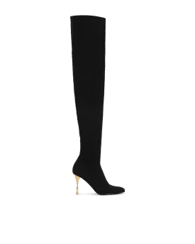 Moneta Monogram Knit Over-The-Knee Boots