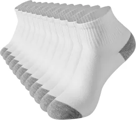 Ndoobiy 6 Pairs White Ankle Socks Womens Socks Cotton Soft Breathable Athletic Socks