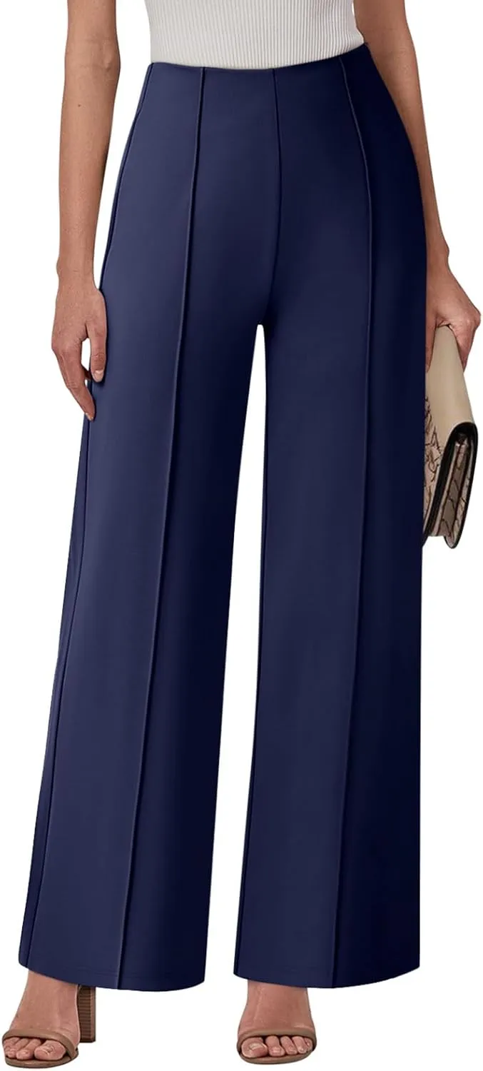 NIMIN Womens Wide Leg Business Casual Pants Dressy Work Slack High Waisted Stretchy Trousers 2025