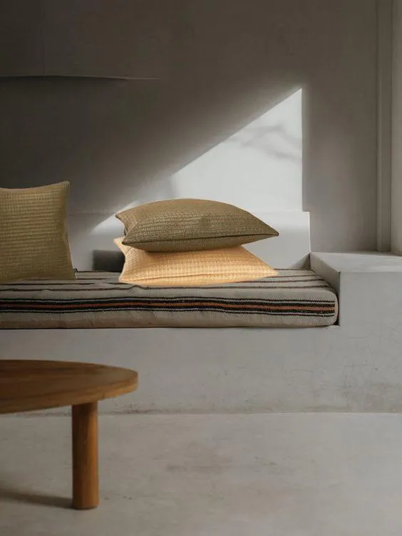 Raffia Pillows and Cushions "Tulum" in Khaki Color
