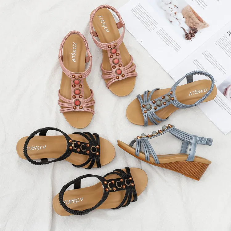 Seaside Roman wedge heel sandals