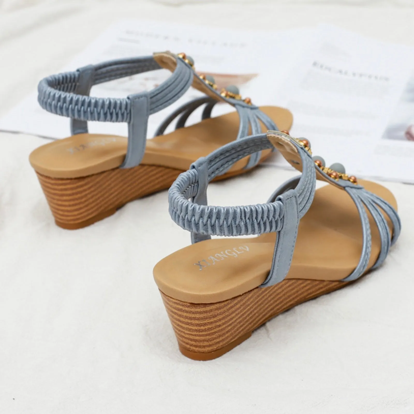 Seaside Roman wedge heel sandals