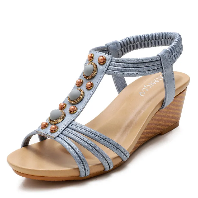 Seaside Roman wedge heel sandals