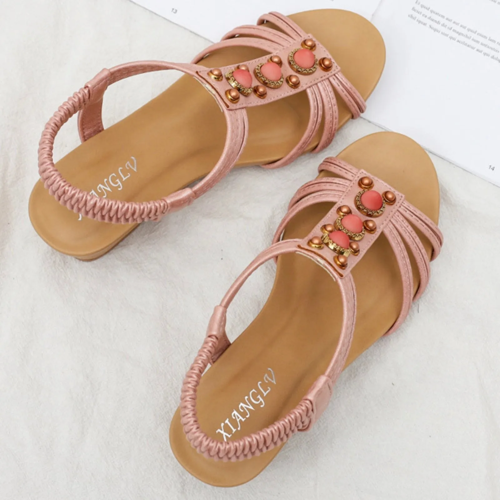Seaside Roman wedge heel sandals