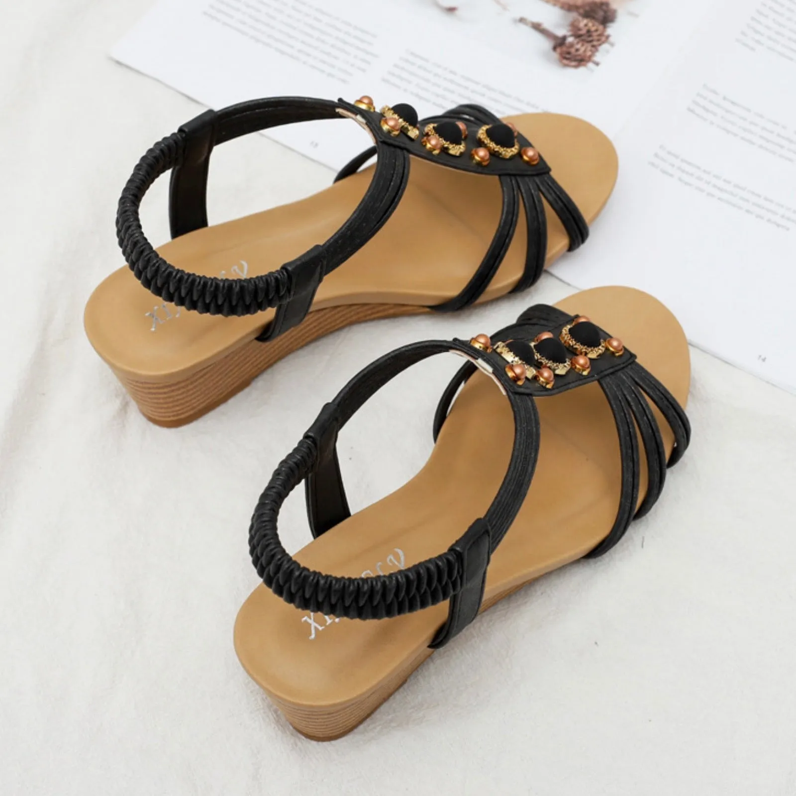 Seaside Roman wedge heel sandals