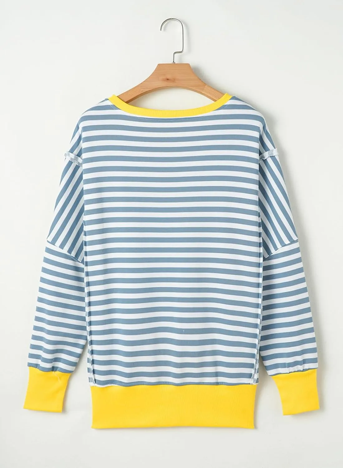 SHEWIN Womens Oversized Reverse Seam Sweatshirt Casual Long Sleeve Pullover Tops Lightweight Loose Crewneck Sweatshirts