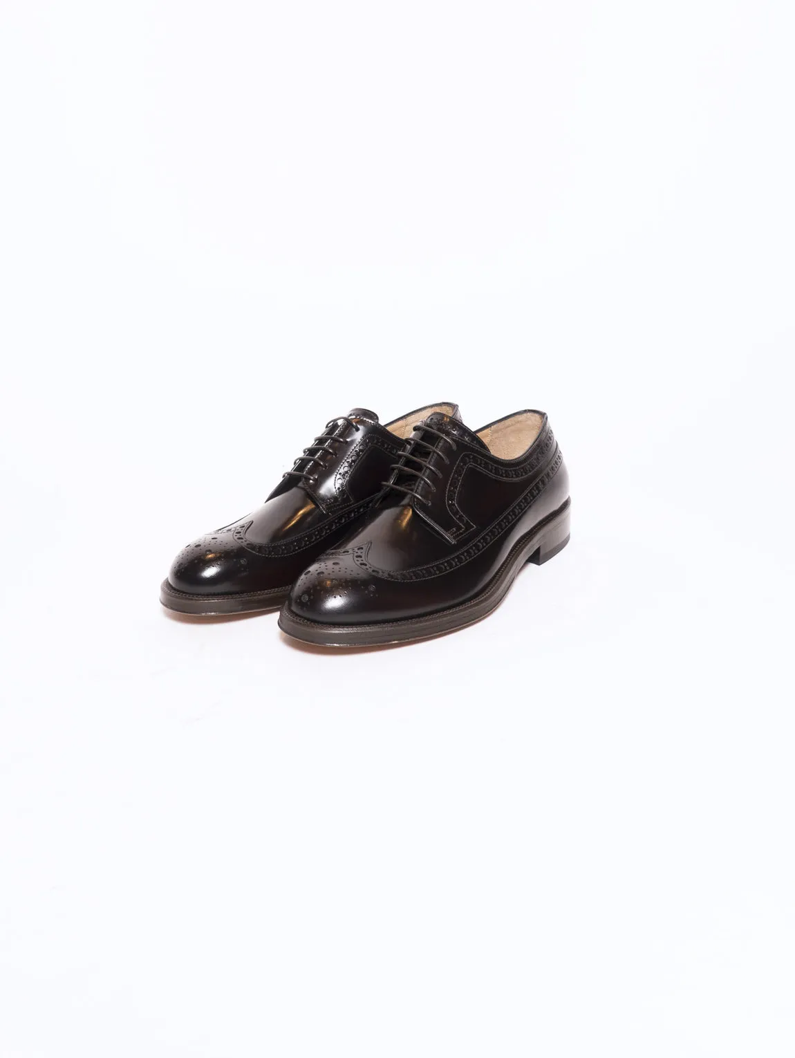 Stringata con Lavorazione Brogue Longwing Marrone