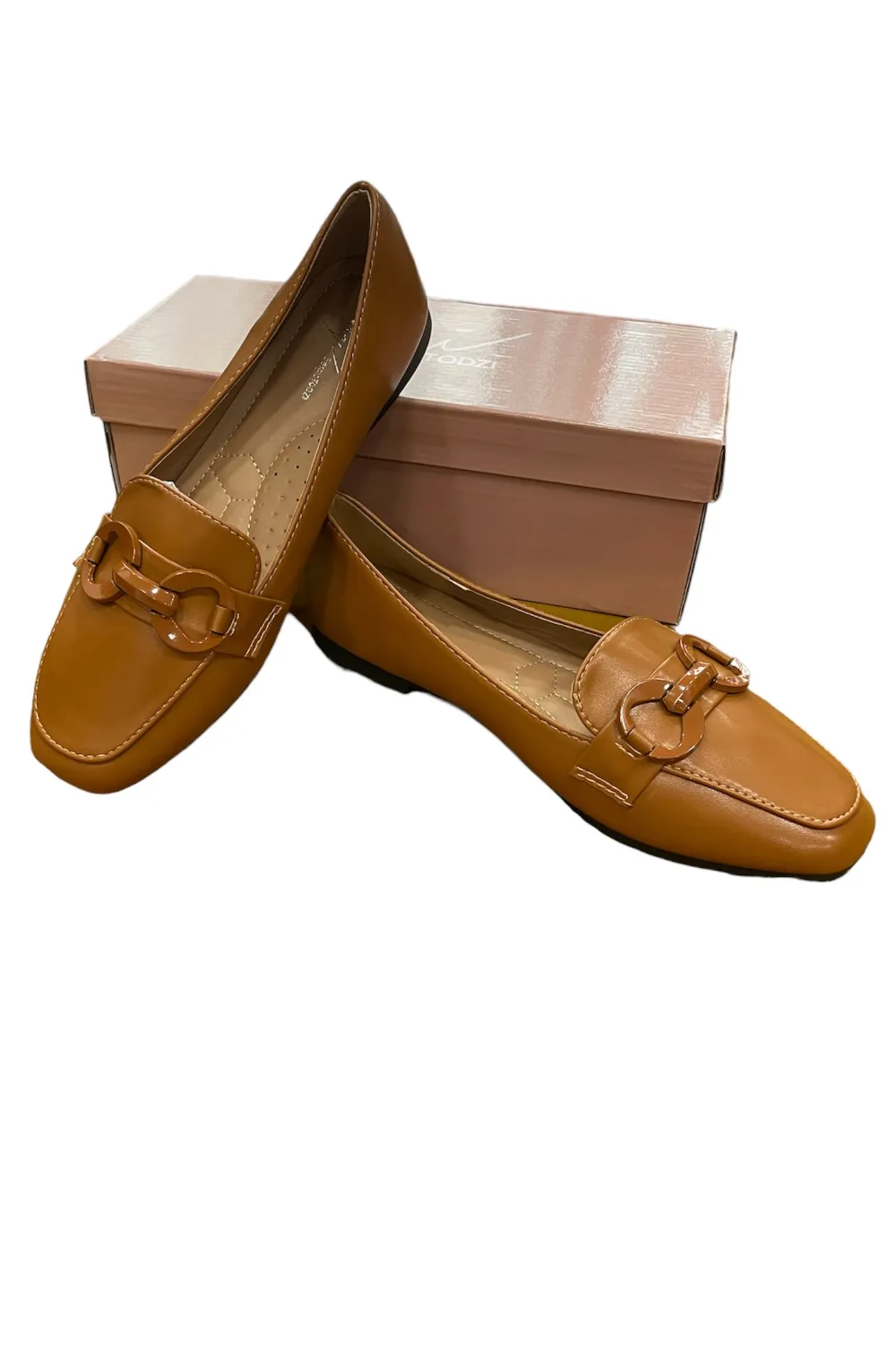 Tan Link Ballet Flats