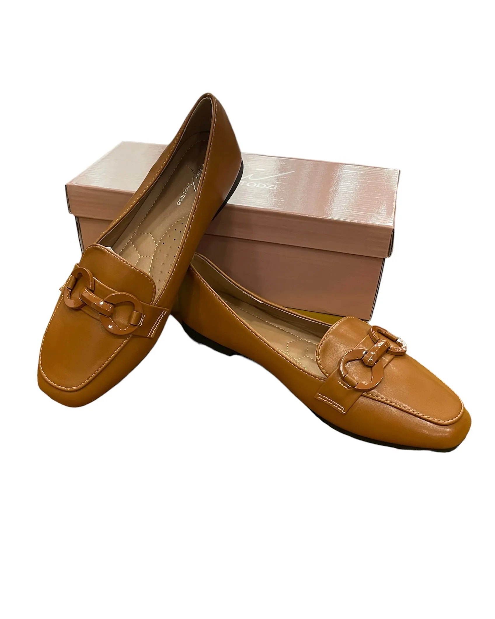 Tan Link Ballet Flats