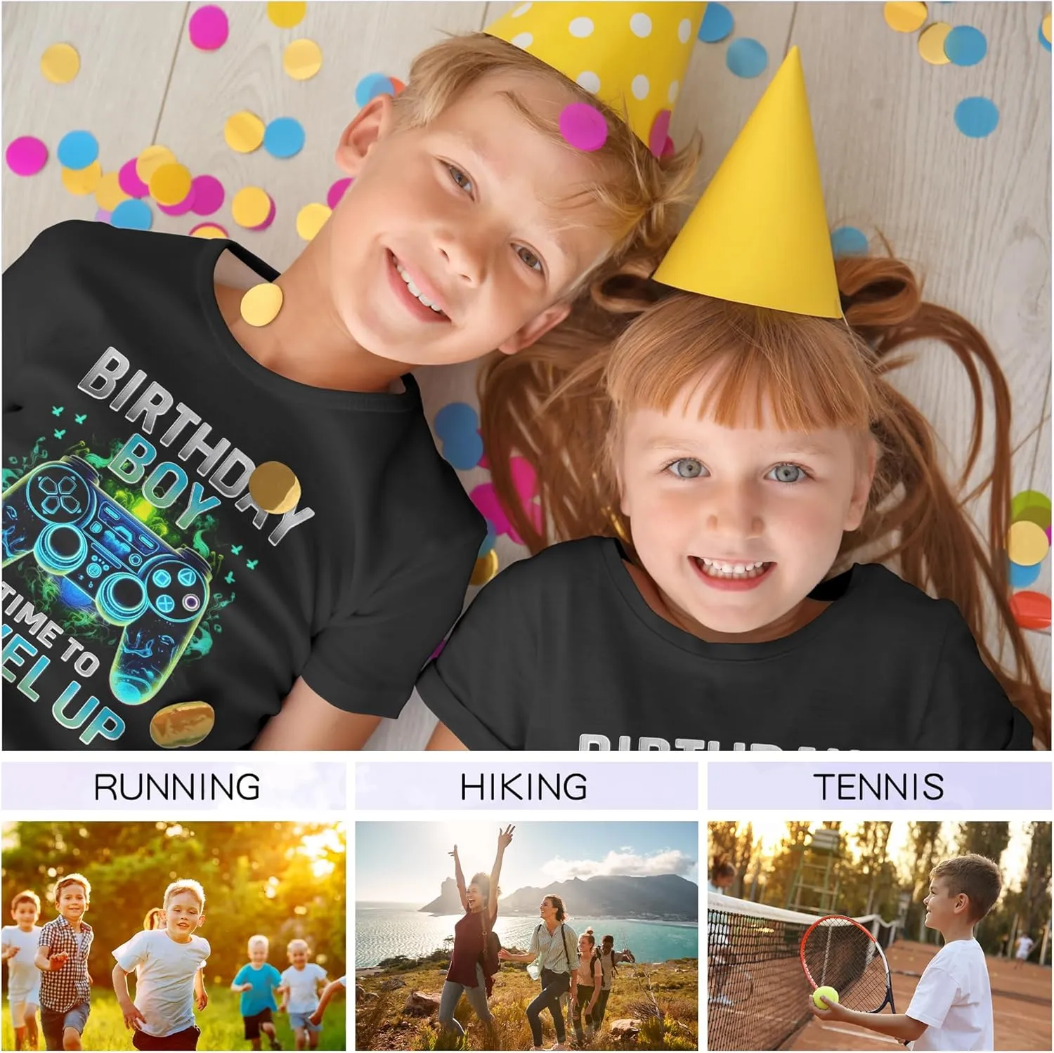 Tiannee Printed Boys T-Shirt, Kids' T-Shirt for Boys, Lightweight Tee for Kids