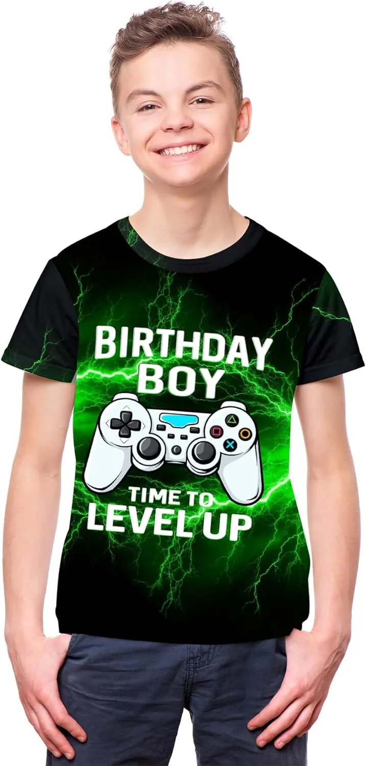 Tiannee Printed Boys T-Shirt, Kids' T-Shirt for Boys, Lightweight Tee for Kids