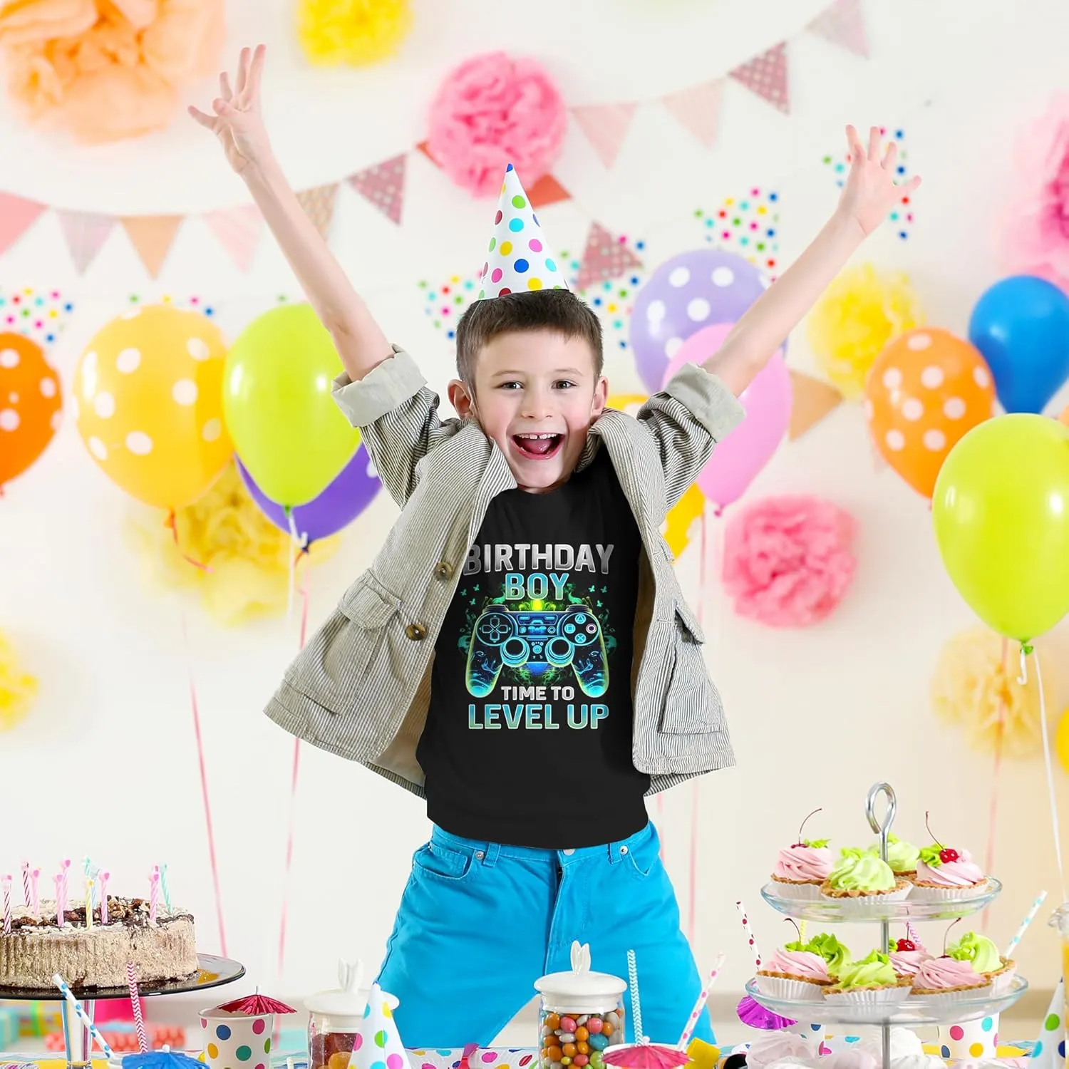 Tiannee Printed Boys T-Shirt, Kids' T-Shirt for Boys, Lightweight Tee for Kids