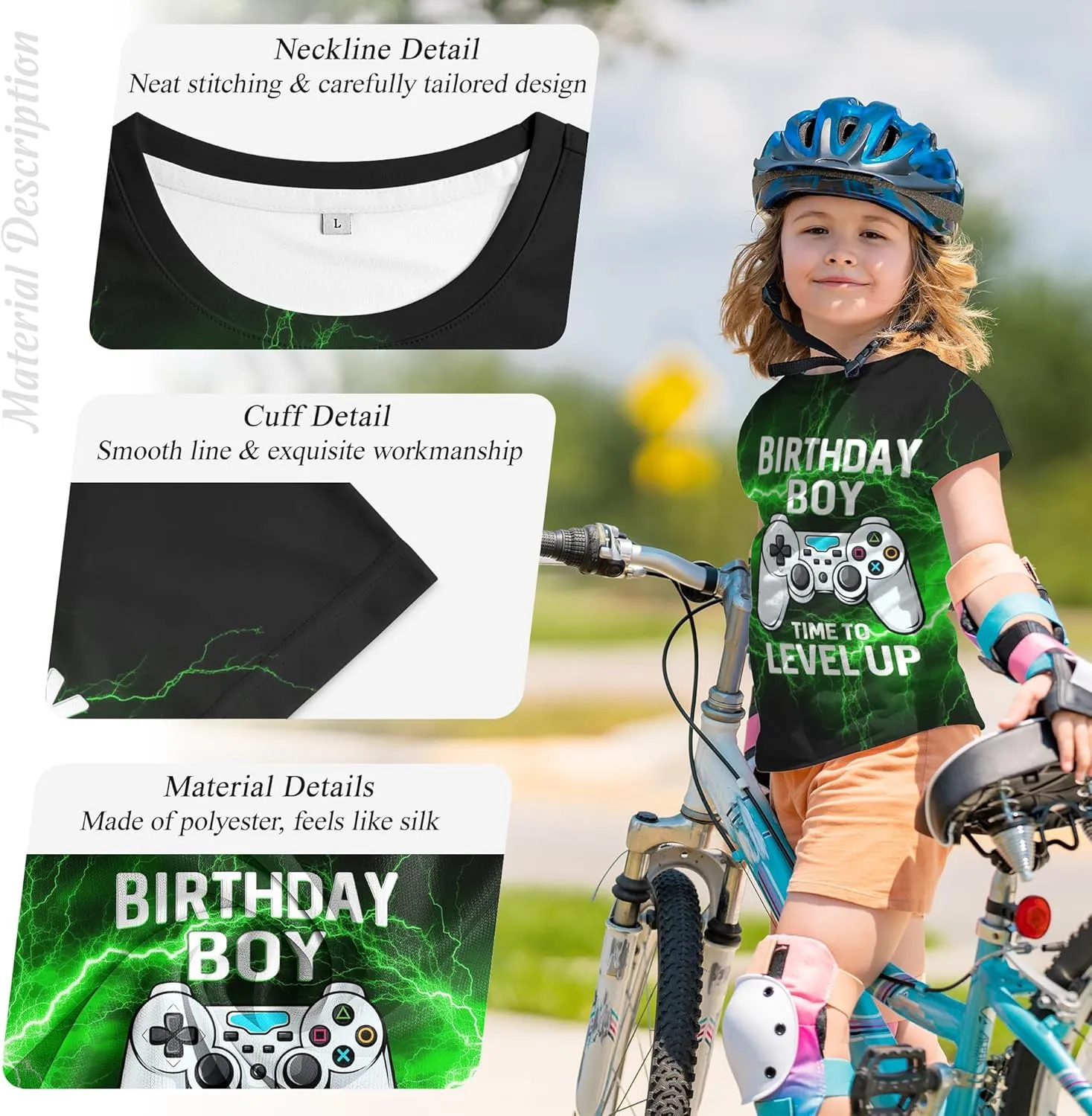 Tiannee Printed Boys T-Shirt, Kids' T-Shirt for Boys, Lightweight Tee for Kids