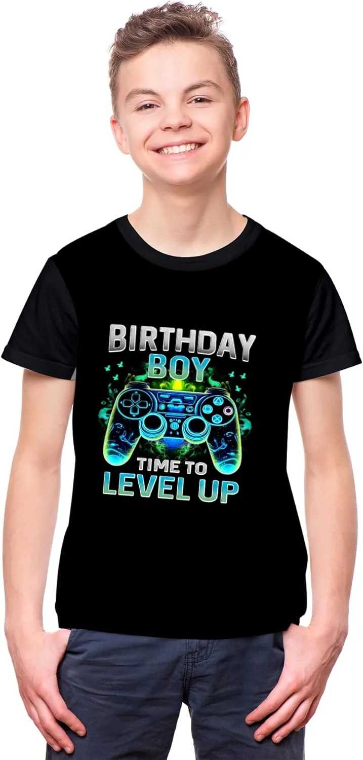 Tiannee Printed Boys T-Shirt, Kids' T-Shirt for Boys, Lightweight Tee for Kids