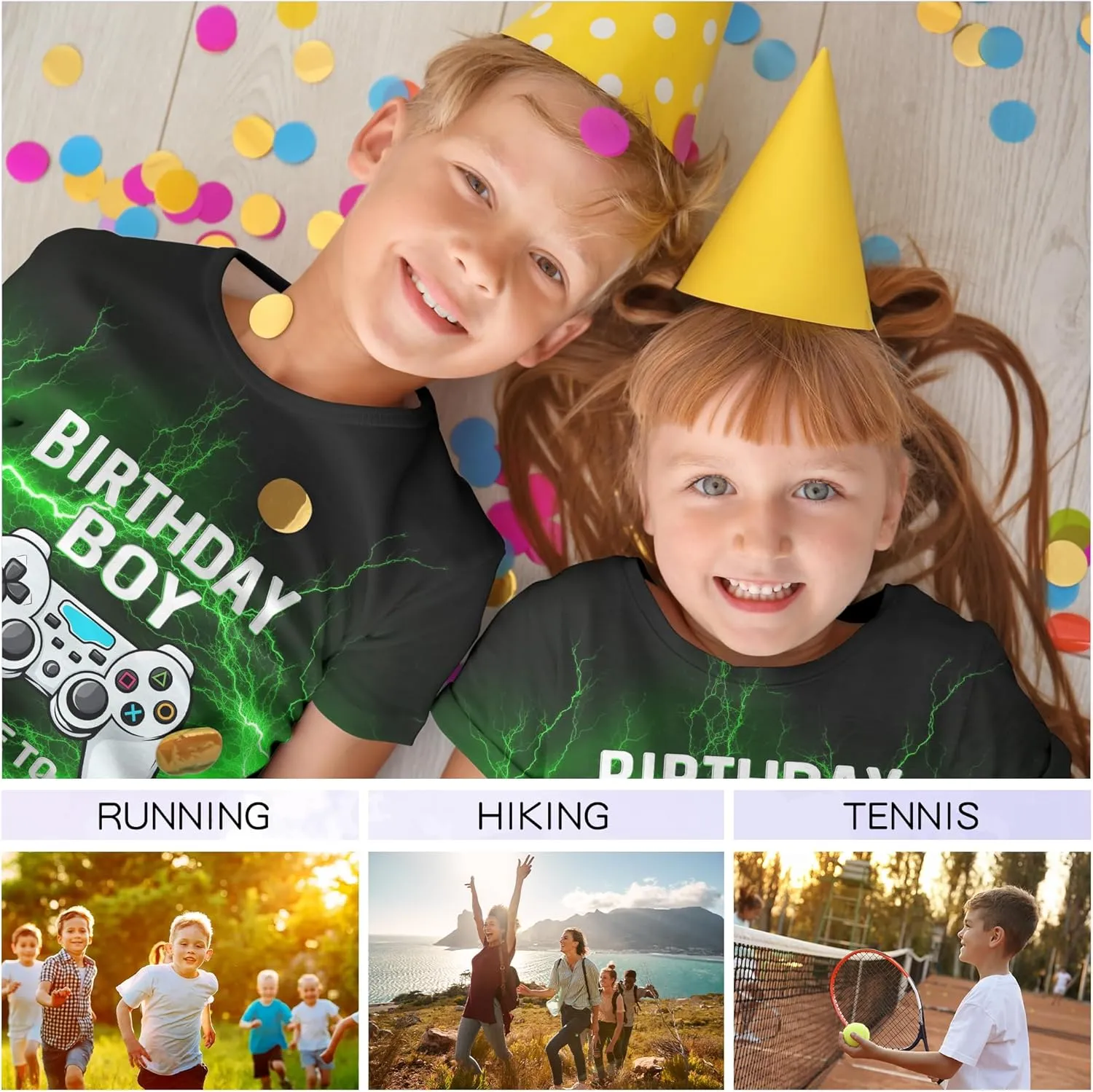 Tiannee Printed Boys T-Shirt, Kids' T-Shirt for Boys, Lightweight Tee for Kids