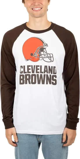Ultra Game Adults NFL Official Super Soft Raglan Baseball Long Sleeve T-Shirt