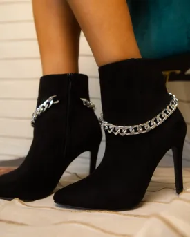 Women Shiny Draped Chain Ankle Booties Cravings By Mata shoes